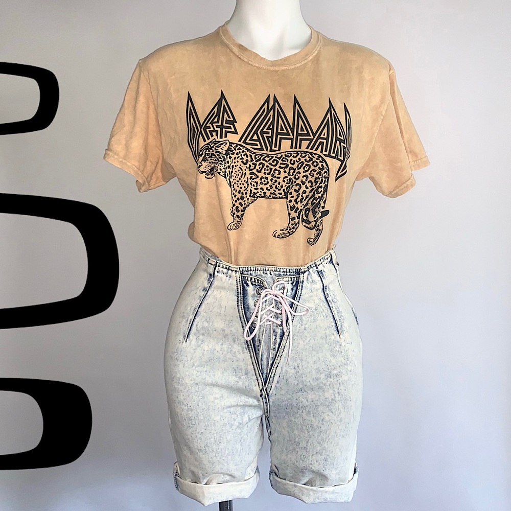 v i n t a g e :: Y2K Lace Up Ultra High Rise Wedge Corset Denim Shorts